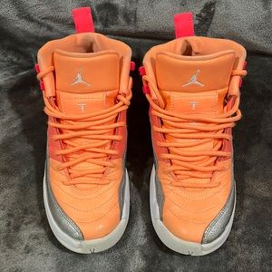 Jordan Retro XII Sunrise (GS) Sz 4Youth 4Y # 510815-601 Racer Pink/Hot Punch/Wht